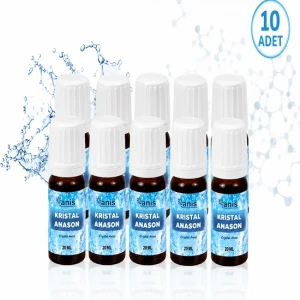 Anis Kristal Anason Aroması 20 ML x 10 Adet  | Distile Anason Yağı Aroması | Yoğun Gıda Aroması